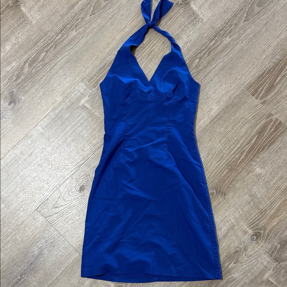Chic Backless Blue Dress